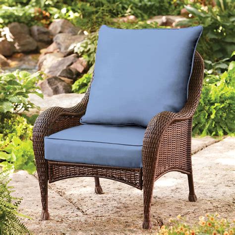 Indoor/Outdoor Deep Seating Patio Chair Seat and Back Cushion Set,100%