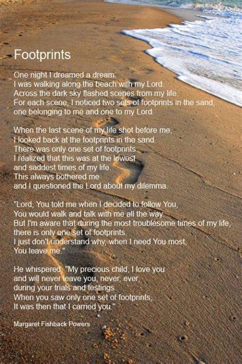 God will never give you anything you can't handle, so don't 3. Pin by Hillary Rothacker on Quotes | Footsteps in the sand, Footprints in the sand poem, Footprint