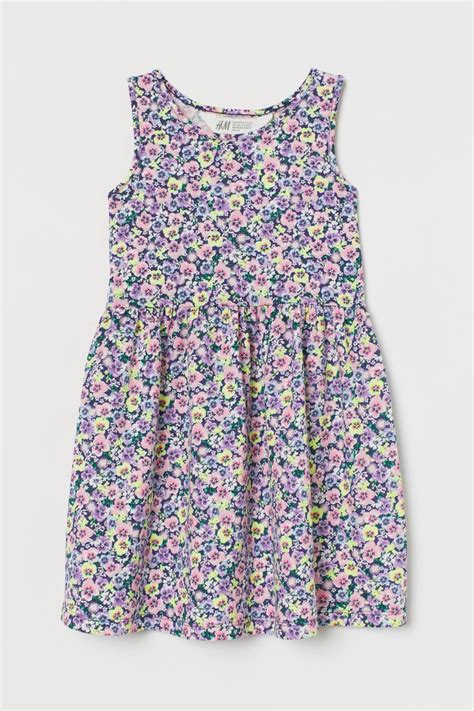 Patterned Jersey Dress Dark Bluepansies Kids Handm Us