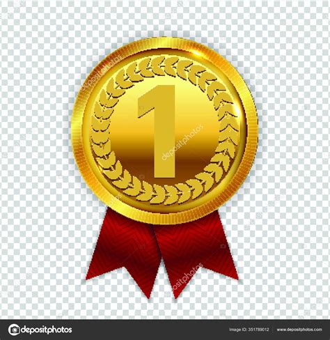 Nuestro almacen dispone de miles de productos de numismatica, accesorios para numismatica, filatelia, y otros coleccionismos. Medalla Oro Del Campeón Art Con Red Ribbon Icon Sign ...
