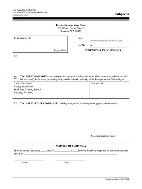 Subpoena Forms Fill Out And Sign Online Dochub