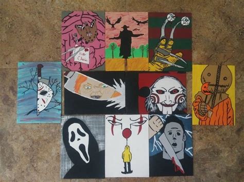 Horror Movie Collection All On Canvas Diy Canvas Art Mini Canvas Art