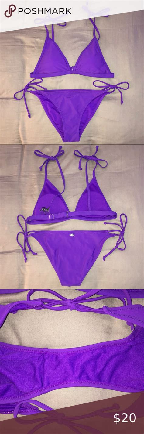 Purple Triangle Bikini Set In 2020 Purple Triangle Bikini Triangle