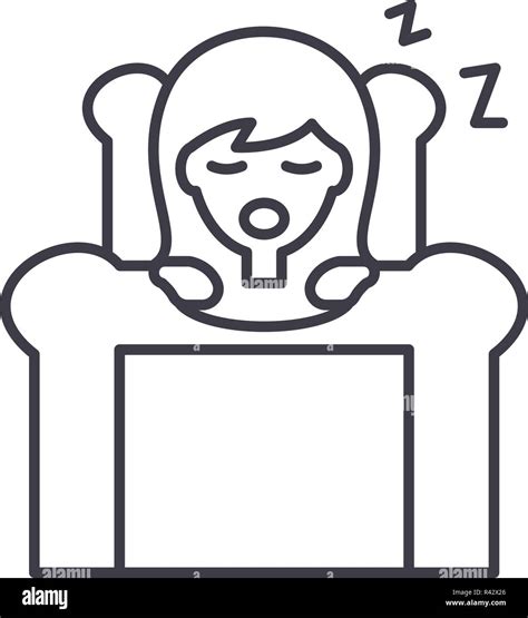 Deep Sleep Line Icon Concept Deep Sleep Vector Linear Illustration