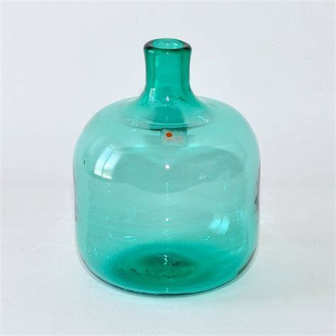mid century modern blenko joel meyers 861 surf green glass etsy glass bottles art glass