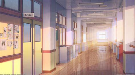 Anime High School Hallway