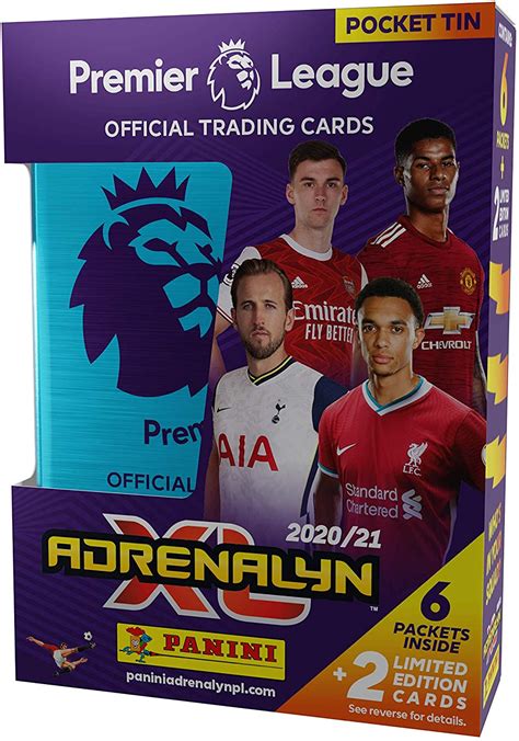 Panini Premier League 2021 Adrenalyn Xl Trading Card Pocket Tin 6x