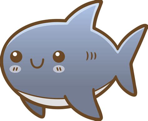Cute Happy Kawaii Sea Creature Life Animal Cartoon Emoji - Shark Vinyl