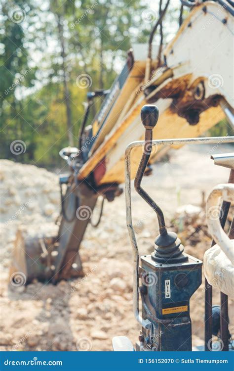 Loader Backhoe Work Of Excavating Machine On Building Construction Site