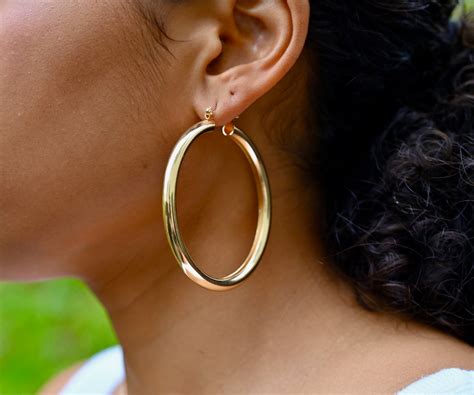 Extra Large Gold Hoop Earrings 25 Inch Chunky Hoop Etsy Singapore