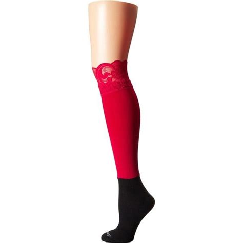Bootights Lacie Lace Darby Knee High Ankle Sock Red Knee High Hose 20 Liked On Polyvore