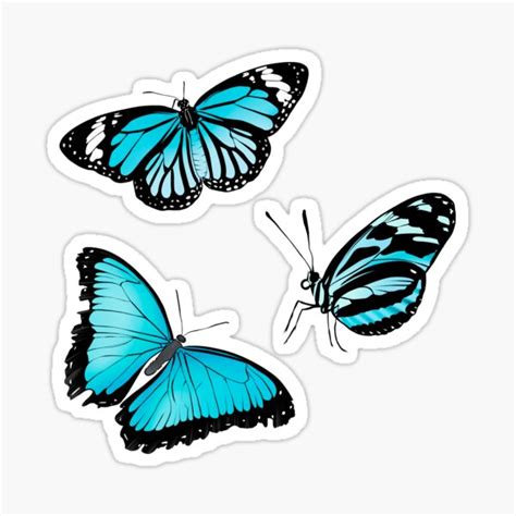Monarch Butterflies In Light Blueteal Sticker By Acatalepsys Redbubble