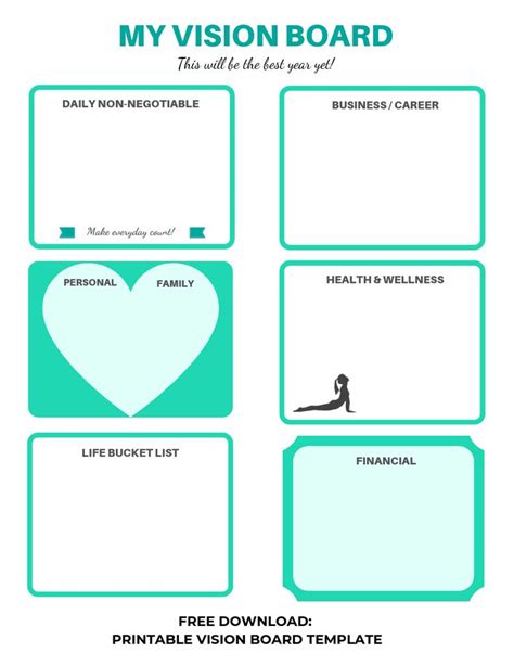 Free Download Printable Vision Board Template Printable Vision Board
