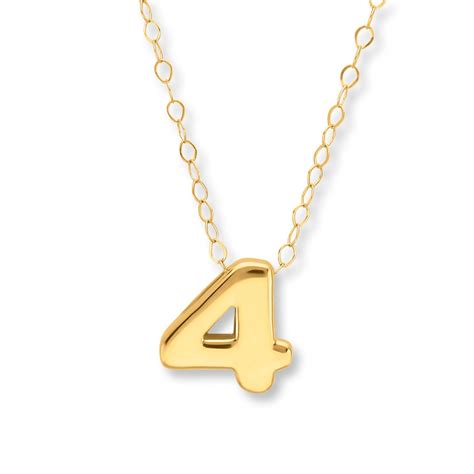 0 0 16 18 20 qty: "4" Number Necklace 14K Yellow Gold - 713042808 - Kay