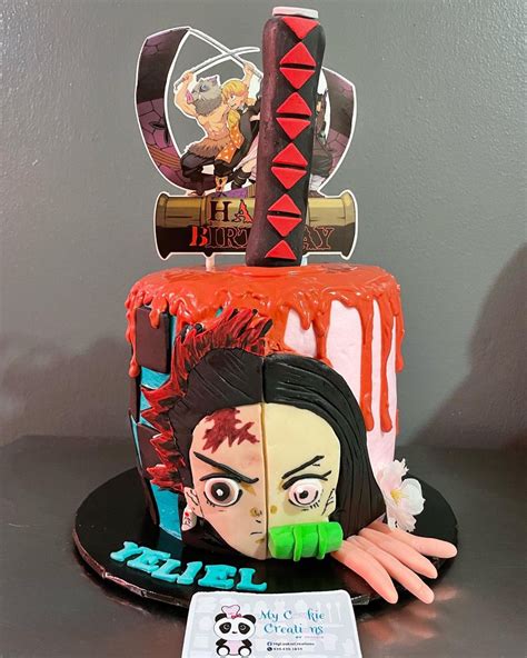 Demon Slayer Birthday Cake Anime Slayer Birthday