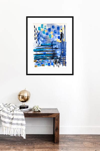 Sea Wall Original Art Abstract Watercolor Painting Coastal Wall Art