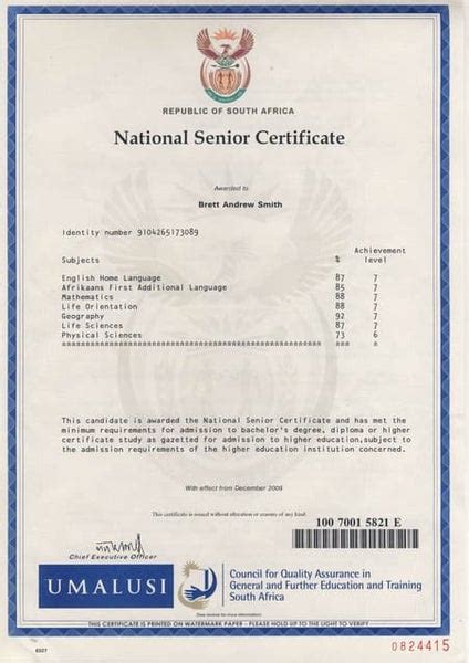 Umalusi Senior Certification