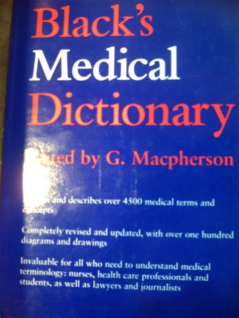 Blacks Medical Dictionary Reference Macpherson Gordon