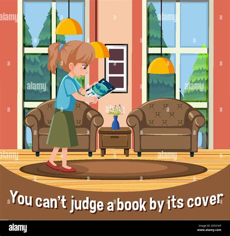 English Idiom With Picture Description For You Cant Judge A Book By Its Cover Illustration