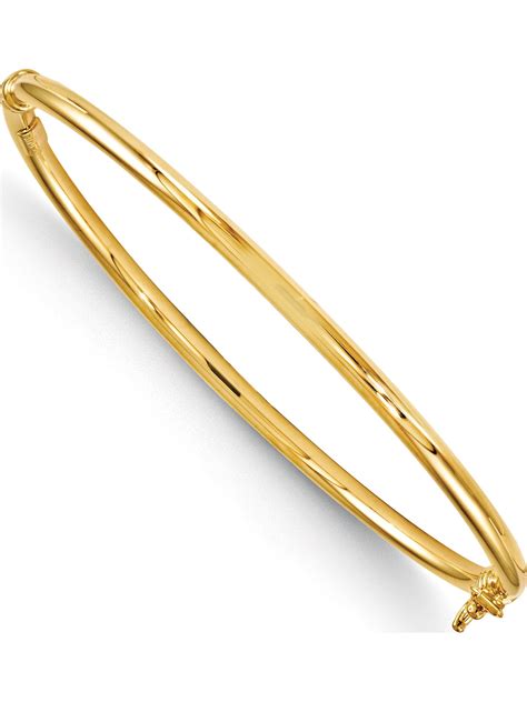 Leslies 14k Yellow Gold Polished Hinged Bangle Bracelet