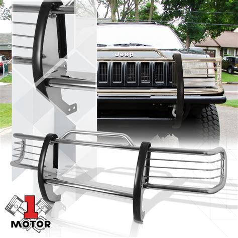 Chrome Stainless Steel Grillebrushheadlight Guard For 84 01 Jeep