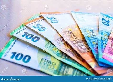 Euro Currency Background Colorful Bank Note Design Stock Photo Image