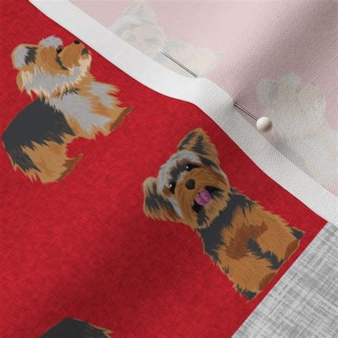 Yorkie Quilt Fabric Cheater Quilt Fabric Spoonflower