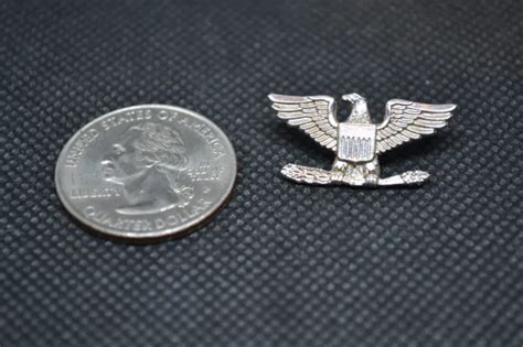 Vintage Us Military Rank Insignia Colonel Sterling Silver Eagle Pin