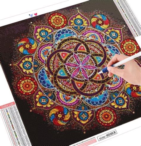 5d Diamond Painting Mandala Flower Full Square Drill Craft Kit Etsy