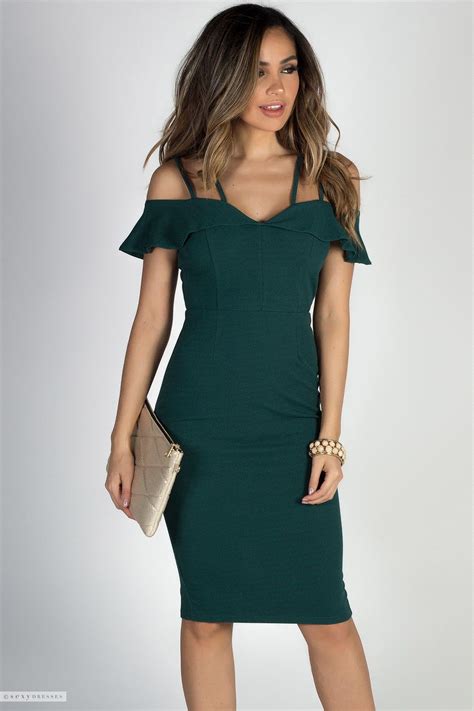 Check out our off the shoulder wedding dress selection for the very best in unique or custom, handmade pieces from our dresses shops. Strappy Off Shoulder Ruffled Flutter Sleeve Green Midi ...
