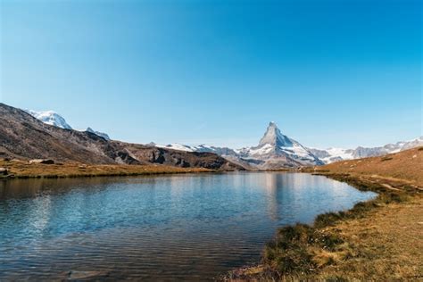 Premium Photo Matterhorn With Stellisee Lake In Zermatt