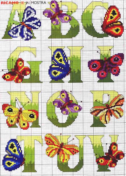 Cross Stitch Mania Free Butterfly Alphabet Cross Stitch Chart