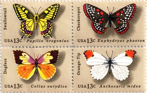 Us Postage Stamp 13 Cents American Butterflies