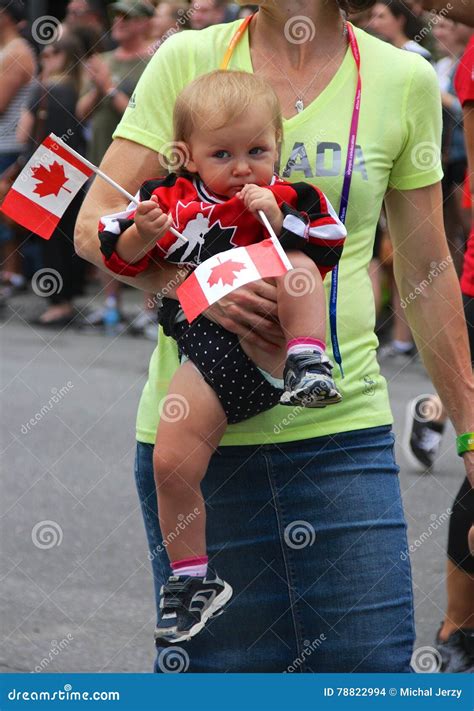 Baby With A Canada Flag Parade Editorial Stock Image Image Of