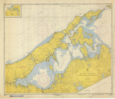 Shelter Island Sound And Peconic Bays Long Island Map 1952 Hullspeed