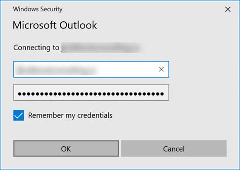 Outlook Credentials Issue