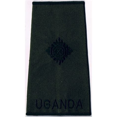 Uganda Army Second Lieutenants Rank Slide Subdued Officer Rank Badge