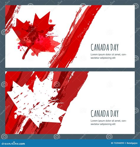 Vector Watercolor Banners And Backgrounds 1st Of July Happy Canada