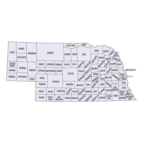 Laminated Map County Outline Map Of Nebraska Poster 20 X 30 Walmart