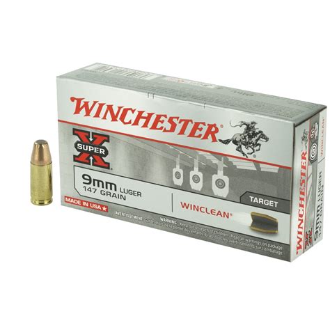 Winchester Winclean Lead Free Primer Target 9mm Luger Ammo 147gr