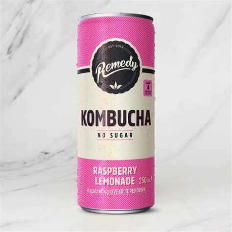 Remedy Raspberry Lemonade Kombucha 12 X 250ml Food Republic