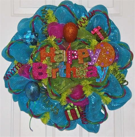 Happy Birthday Mesh Wreath Wreath Crafts Mesh Wreaths Deco Mesh Wreaths