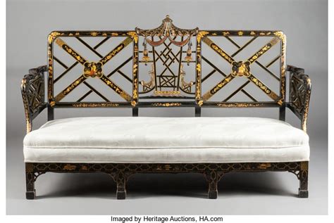 Beach style furniture uk round chinese. AN ENGLISH CHINOISERIE CHIPPENDALE-STYLE SETTEE 20th ...
