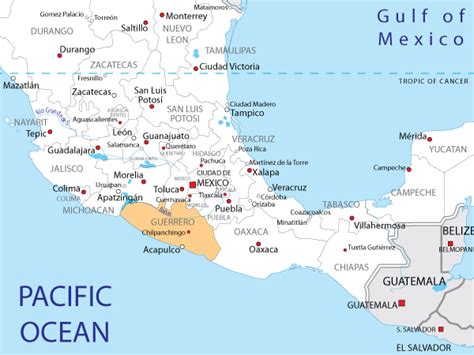 Map Of Guerrero In Mexico