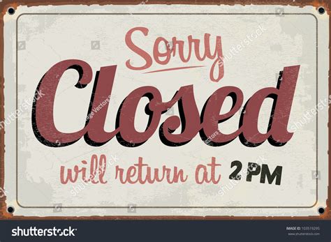 Retro Vintage Closed Sign With Grunge Effect Stock Vector Illustration