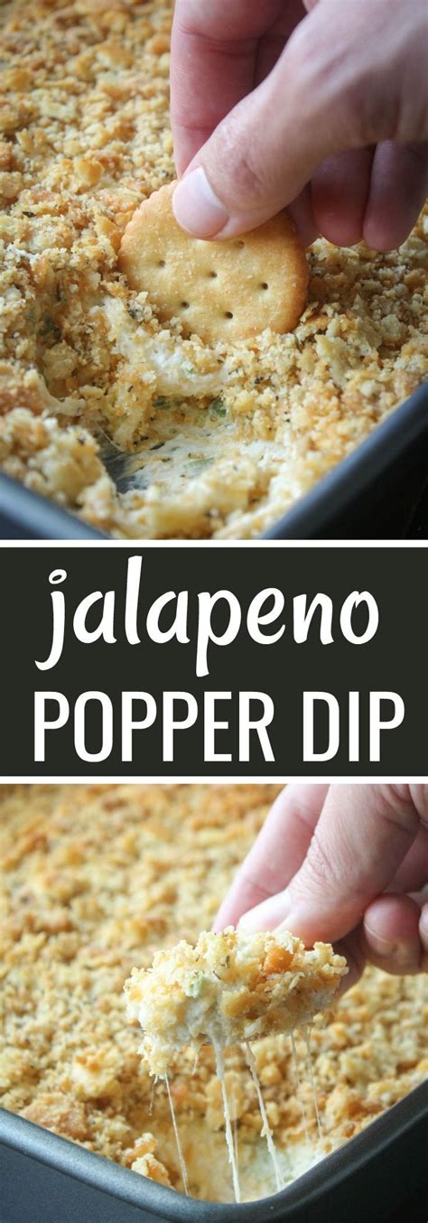 Super Cheesy Jalapeno Popper Dip With Ritz Crackers Crumb Topping For A
