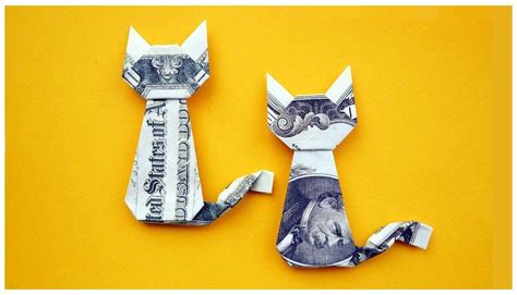 Easy Money Cat Origami Dollar T Idea Animal Tutorial Diy