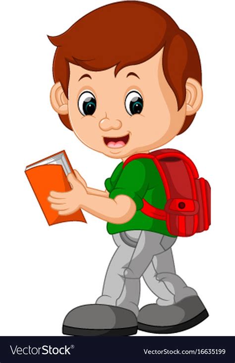 Boy With Backpacks Royalty Free Vector Image Vectorstock