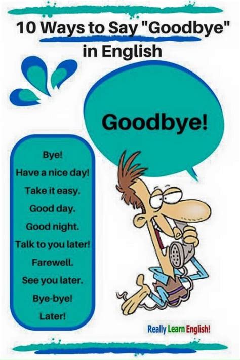 Ways To Say Goodbye In English Learnenglish Antriparto English Fun