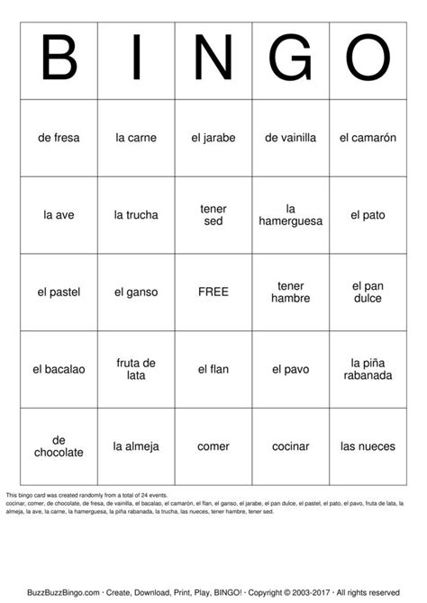 Spanish Bingo Cards To Download Print And Customize